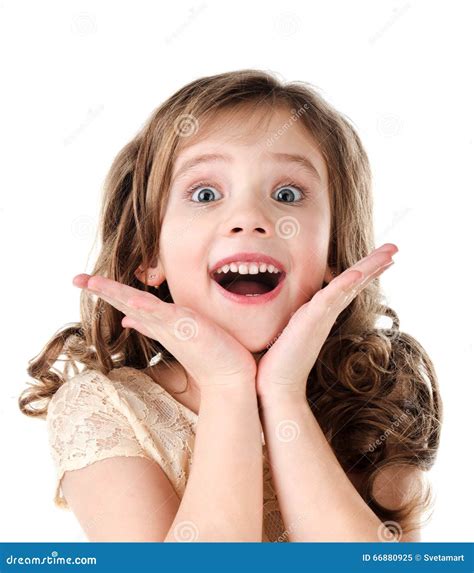 Portrait Of Adorable Surprised Little Girl Stock Image Image Of