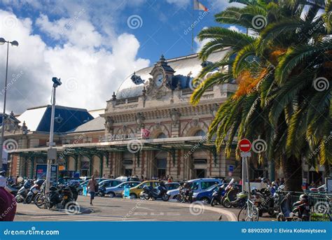 Railway Station In The City Of Nice Editorial Stock Image Image Of