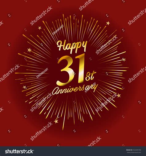 Happy 31st Anniversary Fireworks Star On Stock Vector 552445750