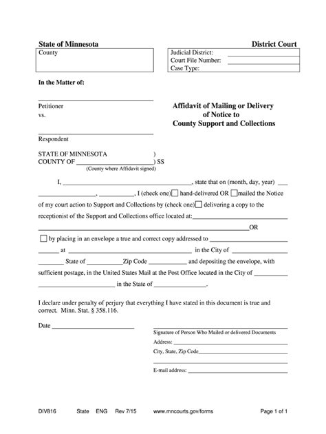 Mn Affidavit Of Collection Fill Online Printable Fillable Blank