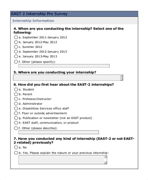 Free 14 Sample Survey Forms In Pdf Excel Word