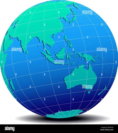 Vector Map Icon Of The World In Globe Form Australia Asia Stock