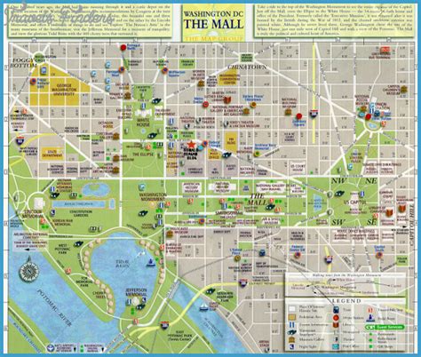 Restaurants, hotels and sightseeings map. Washington Map Tourist Attractions - TravelsFinders.Com
