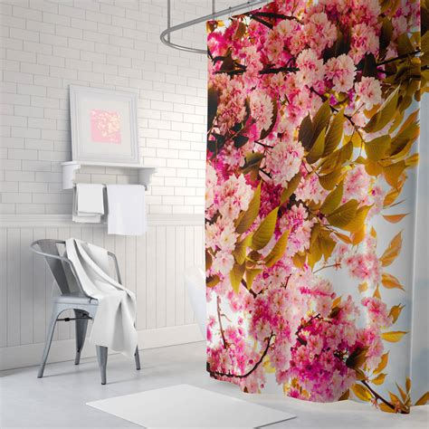 Pink Floral Shower Curtain By Ruby And B