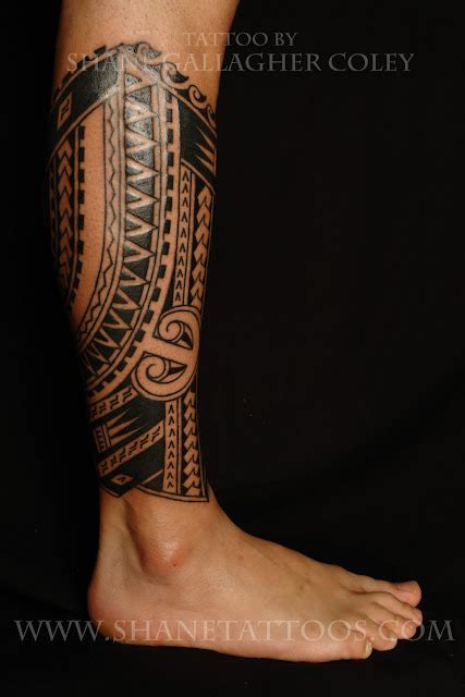 Shane Tattoos Polynesian Calf Tattoo