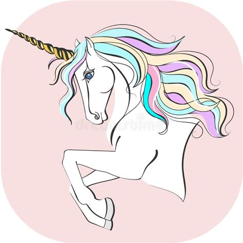 Unicorn With Magic Horn Unicorn Vector Illustration Magic Horse