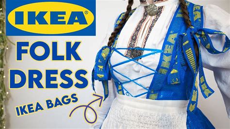 I Made A Traditional Swedish Folk Dress From My District Out Of Ikea Bags Youtube