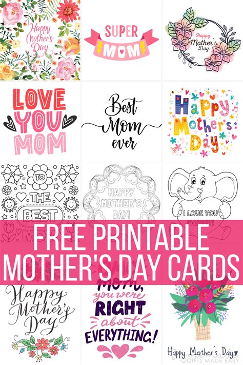 132 Free Printable Mothers Day Cards For Your Mom Mothers Day Cards Free Mothers Day Cards