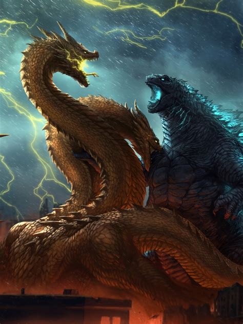 They became godzilla and mean to go back to ragos island, where a dinosaur was exposed to radiation. 768x1024 Godzilla vs King Ghidorah King of the Monsters ...
