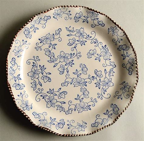 Floral Lace Blue Dinner Plate By Temp Tations Replacements Ltd