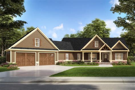 Craftsman House Plan With Angled Garage Under 2200 Square Feet