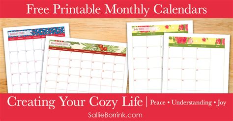 Create Monthly Calendar Printable