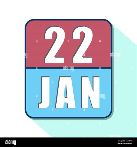 January 22nd Day 22 Of Month Simple Calendar Icon On White Background