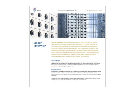Jardine Matheson » Annual Report 2022, designed by Format Limited