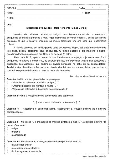 Atividades De Lingua Portuguesa 7 Ano
