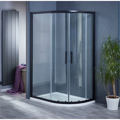 aqua i 6 black offset quadrant shower enclosure double sliding door 1200mm x 800mm x 1850mm high