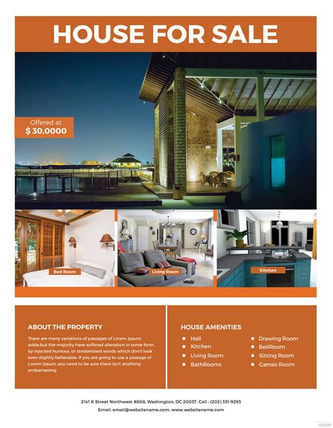 House Real Estate Flyer Template In Adobe Photoshop Illustrator