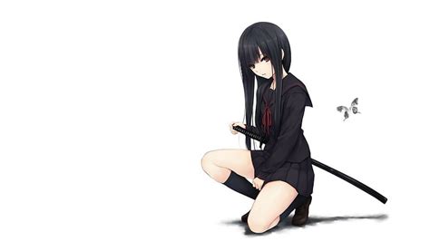 Hd Wallpaper Katana Anime Girl Wallpaper Flare