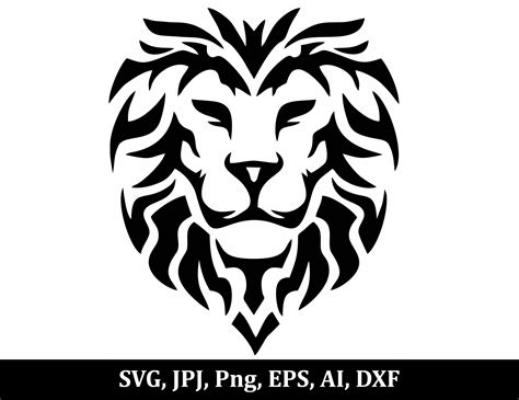 Lion Svglion Head Svginstant Downloadsvg Png Eps Dxf  Digital