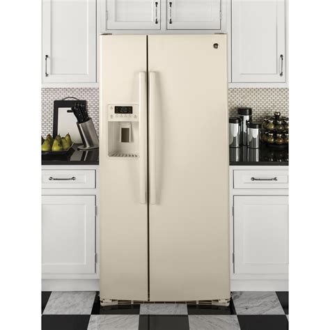 Ge Appliances Gse23ggkcc 232 Cu Ft Side By Side Refrigerator Beige