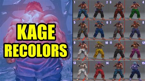 Kage Recolors Color Fix Street Fighter V Mod By Fireborl On Deviantart