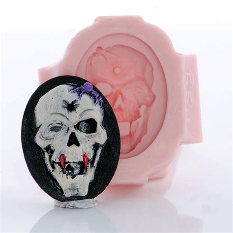 Skull Cameo Silicone Mold Skull With Bullet Hole Silicone Etsy