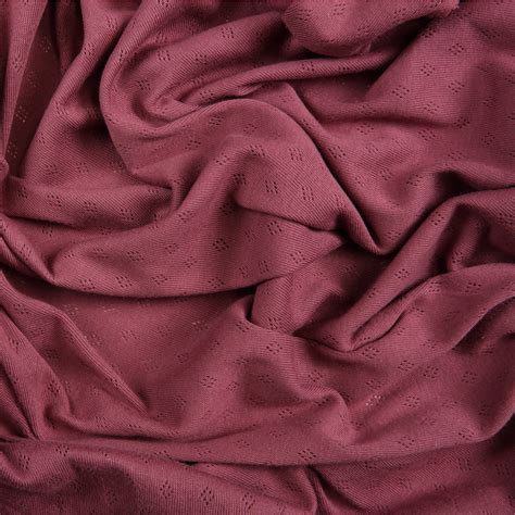 Pointelle Cotton Knit Berry Bloomsbury Square Dressmaking Fabric