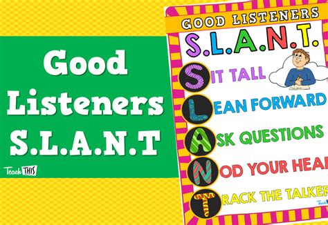 Good Listeners Slant Poster Good Listener Classroom Games Teacher