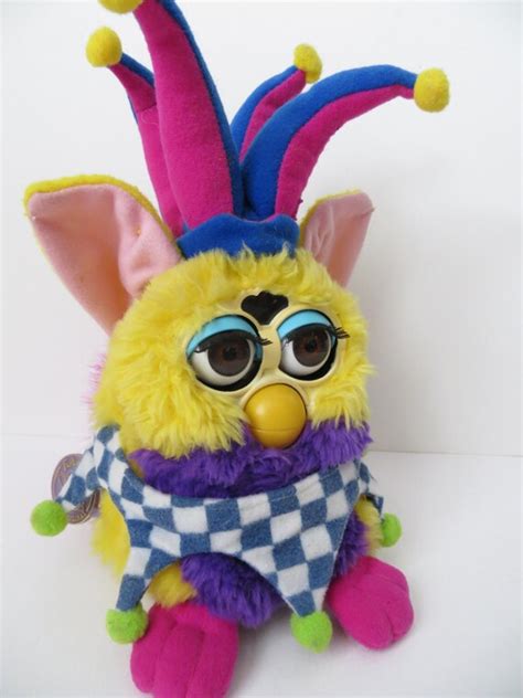 Vintage Blue Royal Jester Clown Furby With Crown And Robe