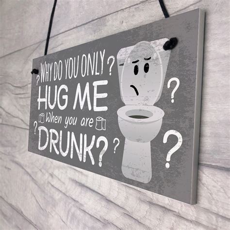 Novelty Bathroom Toilet Plaque Funny Home Decor Hanging Shabby Chic Sign Gift Ebay