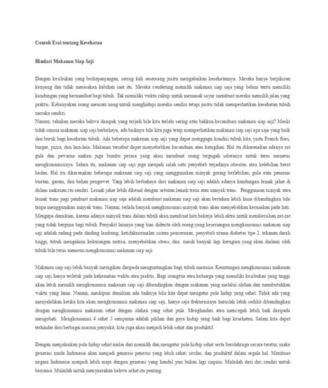 Kata essay atau esai berasal dari bahasa inggris esai yang artinya karangan, artikel, tulisan dan semacamnya. Download PDF - Contoh Esai Tentang Kesehatan qn85z1zvy8n1