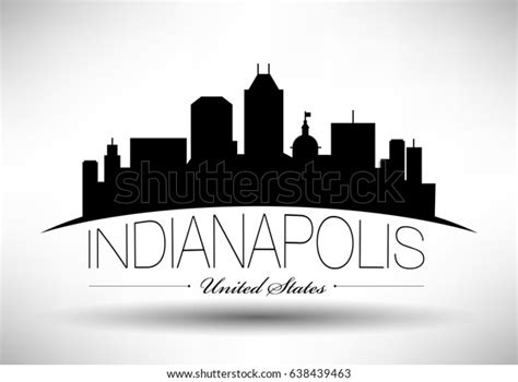 Diseño Gráfico Vectorial Del Skyline De La Ciudad De Indianápolis