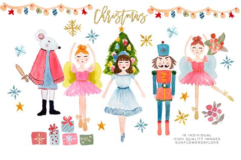 Nutcracker Clip Art Christmas Ballet Illustration By Sunflower Day