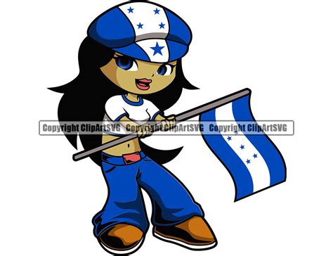 Honduras Honduran Cute Little Girl Flag Country World Nation Etsy
