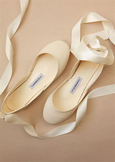Vanilla Ivory Bridal Shoes With Lace Up Satin Ribbons Ballet Flats
