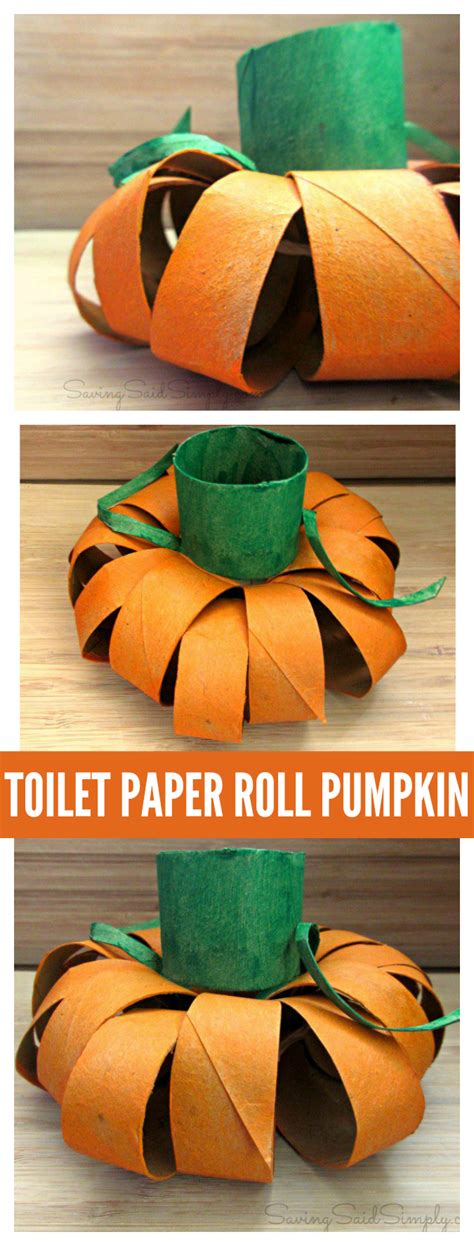 Halloween Kids Craft Toilet Paper Roll Pumpkin