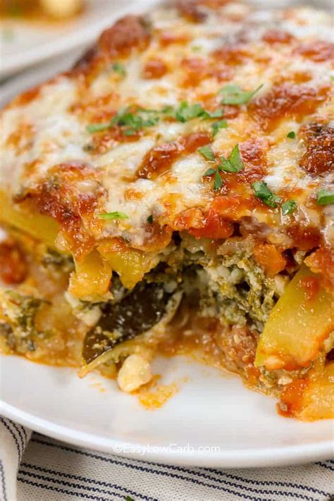 Low Carb Zucchini Lasagna 3 Kinds Of Cheese Easy Low Carb