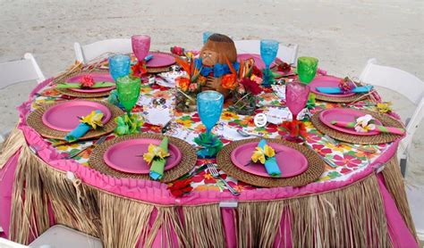 Tropical Tablescape In 10 Easy Steps  Luau party decorations, Luau