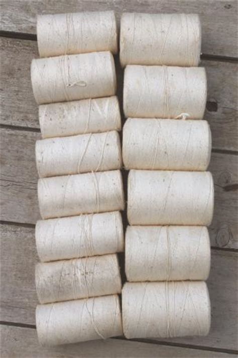 Lot Vintage Natural Cotton String Rug Thread Carpet Warp Weaving Cord Yarn