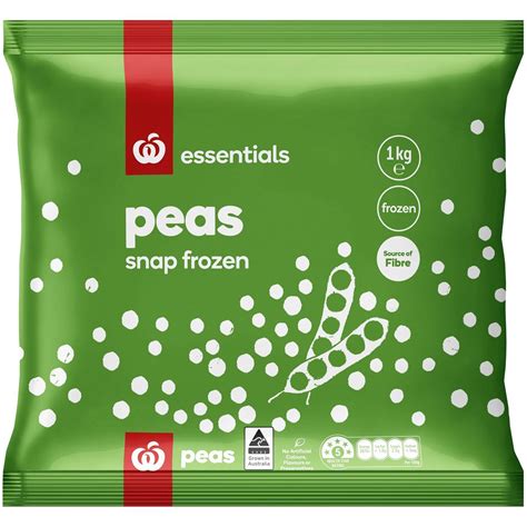Homebrand Frozen Peas 1kg Woolworths