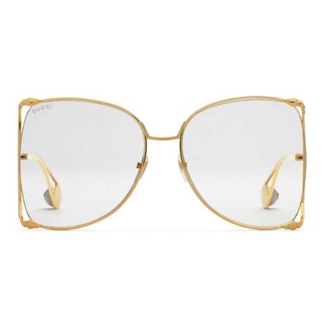 gucci oversized round metal glasses gold gucci eyewear avvenice