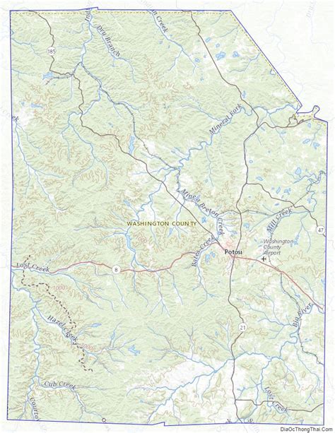 Map Of Washington County Missouri