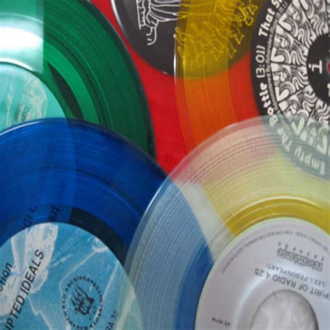 Assorted Colored Record Vinyl Red Yellow Green Blue And Clear