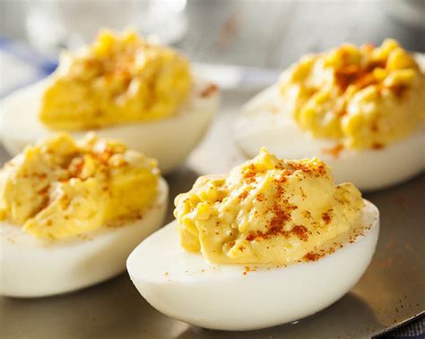 The little sprinkle of paprika on top is the perfect finishing touch. Deviled Eggs - GoGo Paleo
