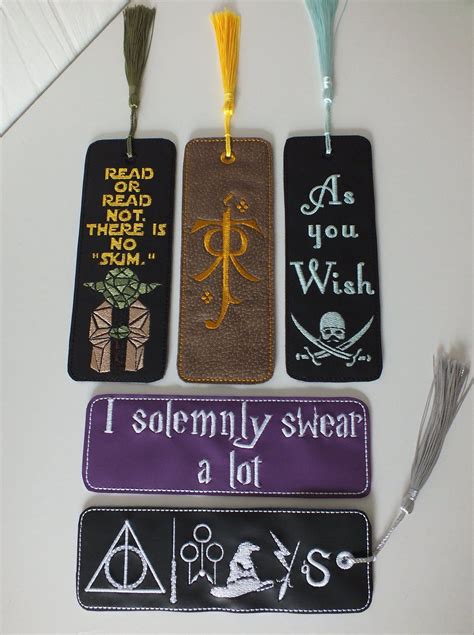 Fandom Bookmark Embroidered Bookmark Etsy Embroidered Bookmarks