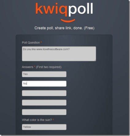 Create Poll online For Free with Kwiqpoll
