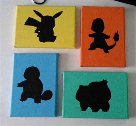 Pokemon Silhouette Canvas Pokemon Painting Pokemon Pokemon Decor