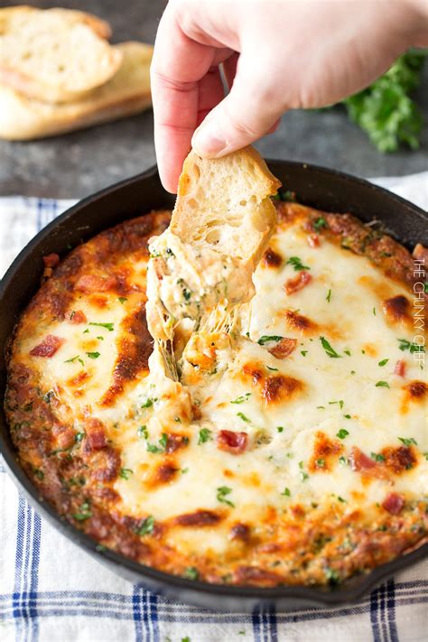 Everything is better with bacon, if you ask me. Cheesy Bacon Spinach Dip - The Chunky Chef