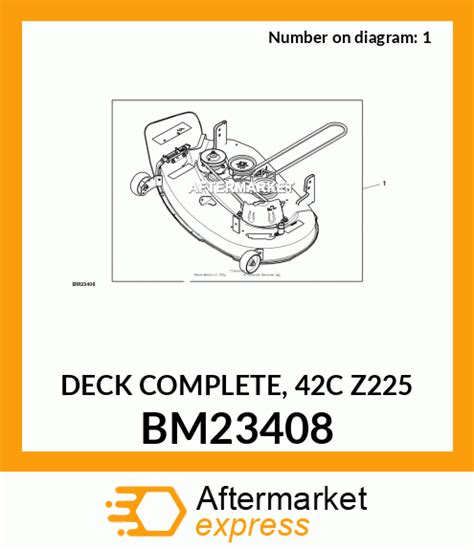 Bm23408 Deck Complete 42c Z225 Fits John Deere Price 749