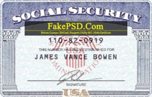 Calligraphy or the craft of extravagant composing has a great many years in its history and improvement. USA Fake Social Security Card Template PSD - SSN 2021 - Fake PSD